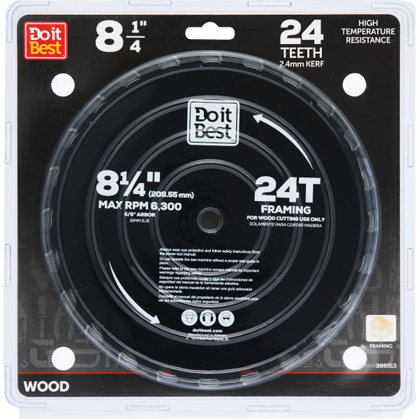 Do it Best 8-1/4 In. 24-Tooth Framing Circular Saw Blade QJDIB-CS-011