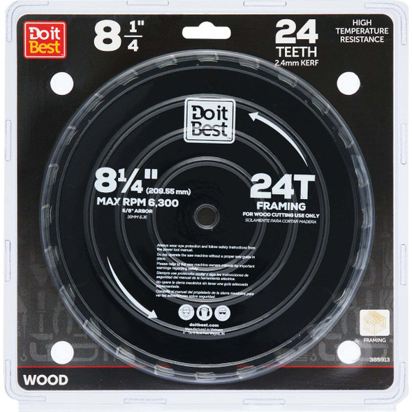 Do it Best 8-1/4 In. 24-Tooth Framing Circular Saw Blade QJDIB-CS-011