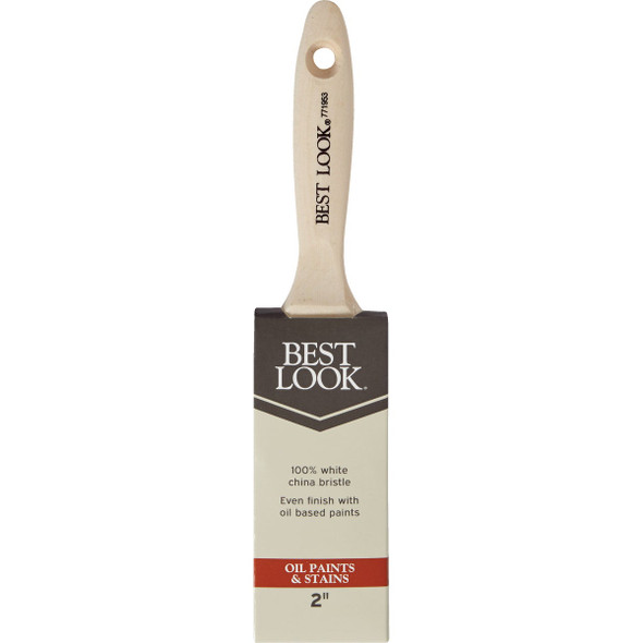 Best Look 2 In. Flat White Natural China Bristle Paint Brush 771953 771953