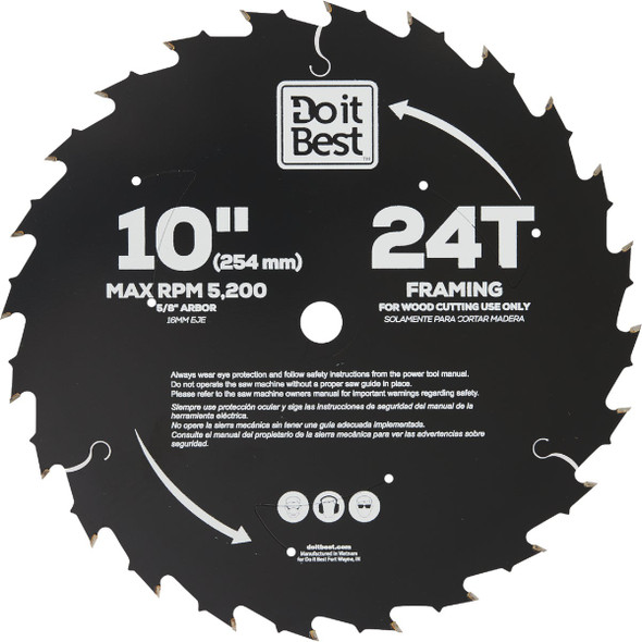Do it Best 10 In. 24-Tooth Framing Circular Saw Blade