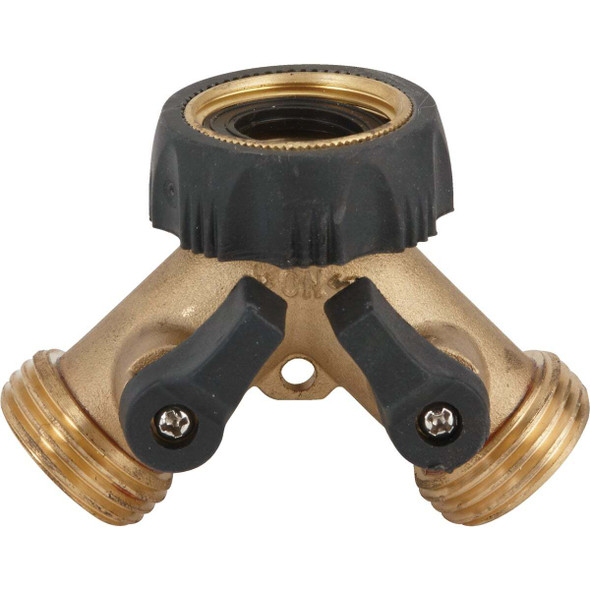 Best Garden Brass Y-Connector Hose Shutoff 59018