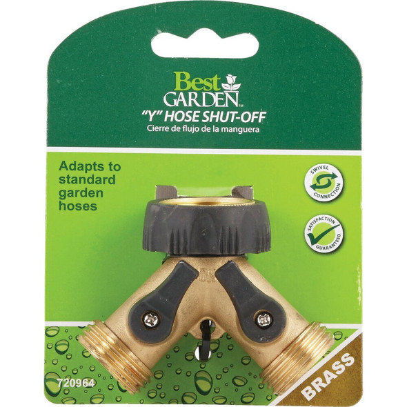 Best Garden Brass Y-Connector Hose Shutoff 59018 720964