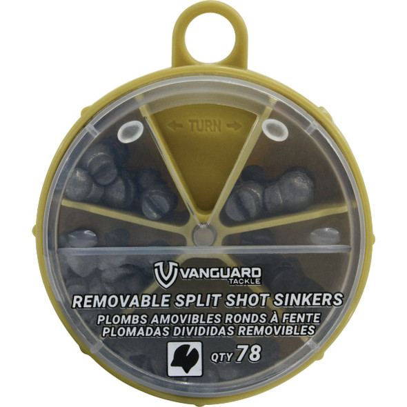 Vanguard 78-Piece Removable Split Shot Sinker Kit Assortment VREMSS-78