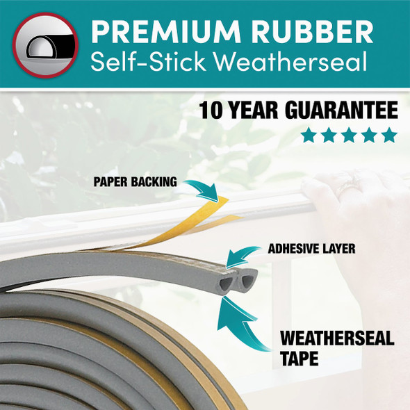 Frost King 17 Ft. x 5-16 In. Grey Rubber Weatherstrip V25GA 288632