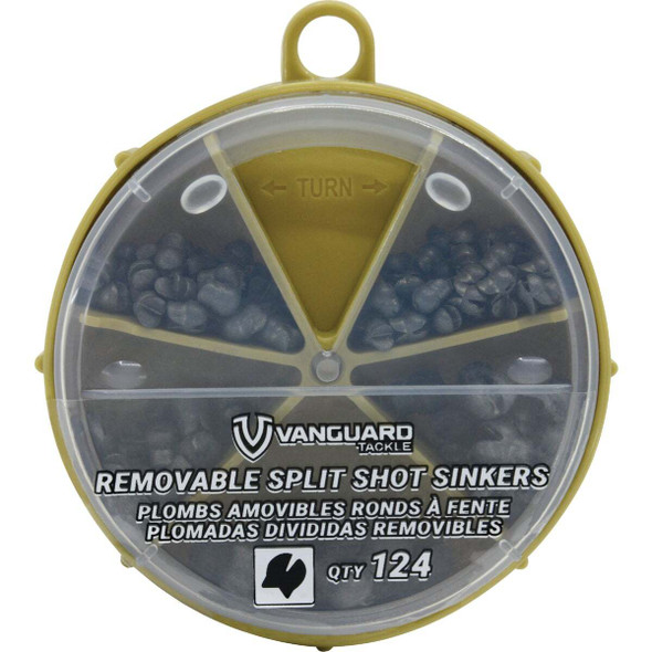 Vanguard 125-Piece Removable Split Shot Sinker Kit Assortment VREMSS-124