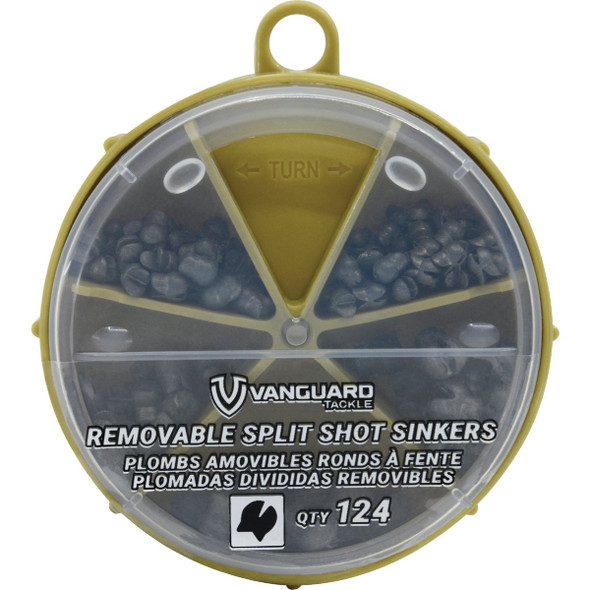 Vanguard 125-Piece Removable Split Shot Sinker Kit Assortment VREMSS-124