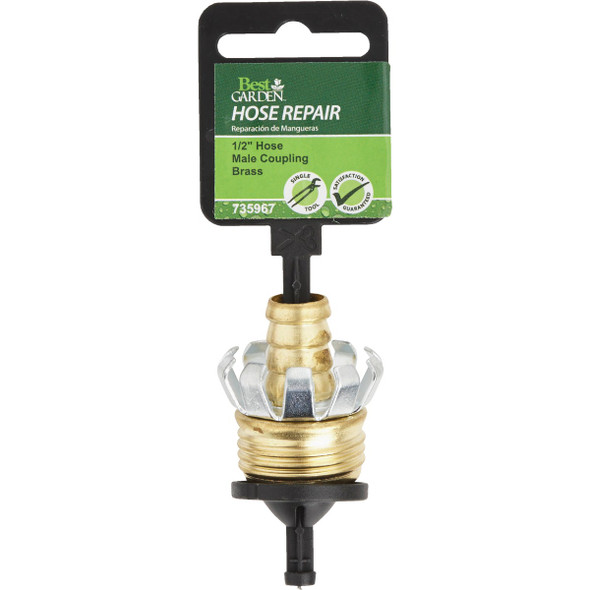 Best Garden 1-2 In. Male Brass Hose Coupling Mender GB-002 735967