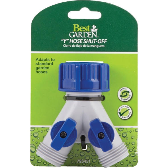 Best Garden Poly Y-Connector Double Hose Shutoff Best Garden Poly Y-Connector Double Hose Shutoff