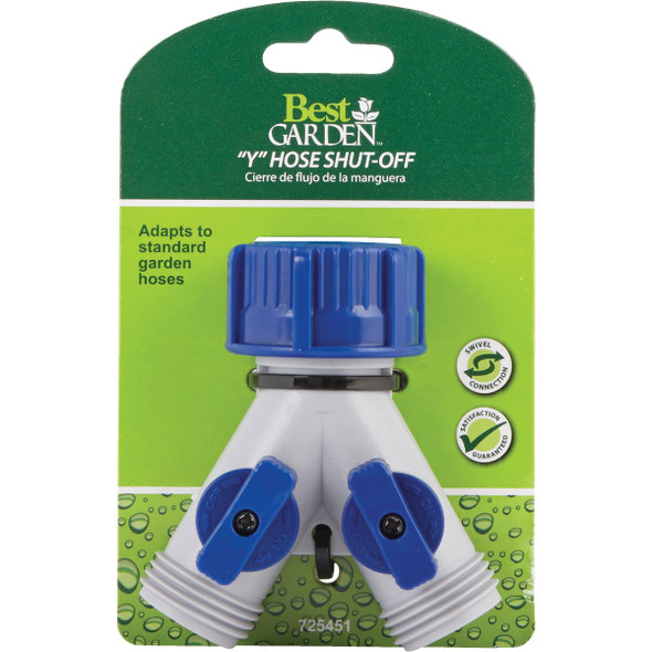 Best Garden Poly Y-Connector Double Hose Shutoff 37076 725451