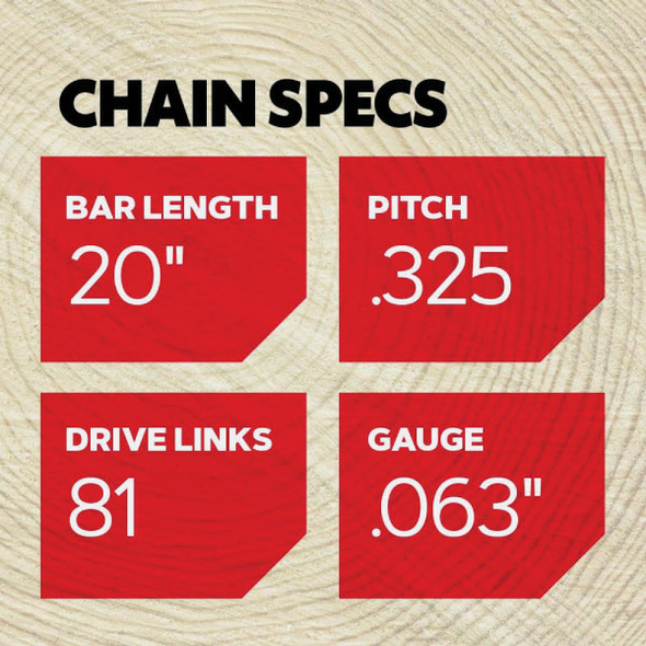 Oregon AdvanceCut 20 In. 81 Drive Links Bar & L81 Chain Replacement Combo 105671 724229