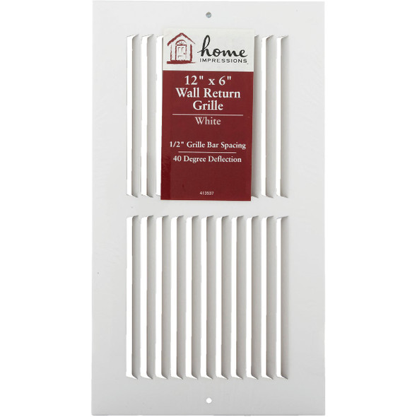 Home Impressions 6 In. x 12 In. Stamped Steel Return Air Grille