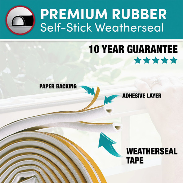Frost King 17 Ft. x 5-16 In. White Rubber Weatherstrip V25WA 288659