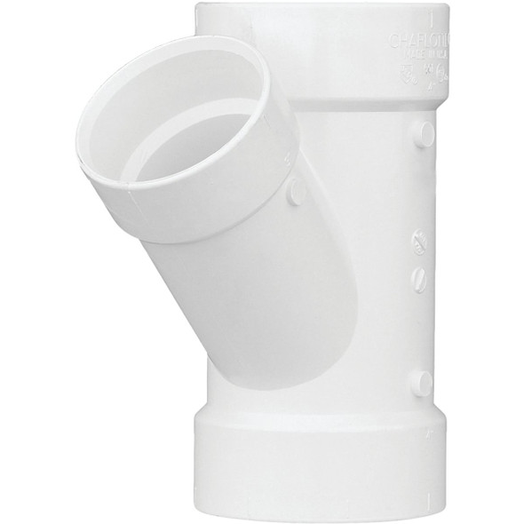 Charlotte Pipe 4 In. x 1-1/2 In. Schedule 40 DWV Reducing PVC Wye