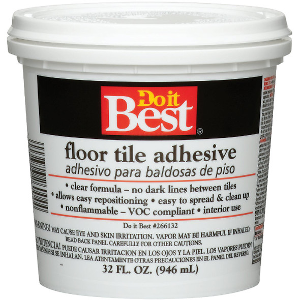 Do it Best Clear Thin Spread Floor Tile Adhesive (Quart) 7079826004