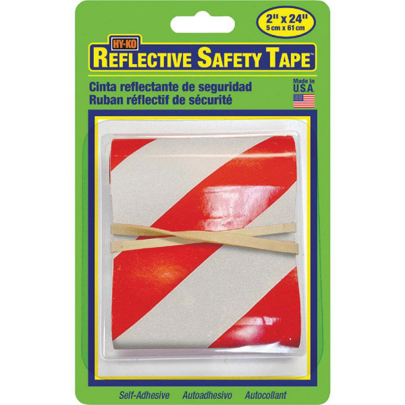 Hy-Ko 2 In. W. x 24 In. L. Red & Silver Stripe Reflective Safety Tape TAPE-2