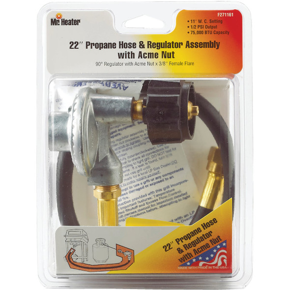 MR. HEATER 22 In. x 3-8 In. Female Hose & Regulator Kit F271161 473421