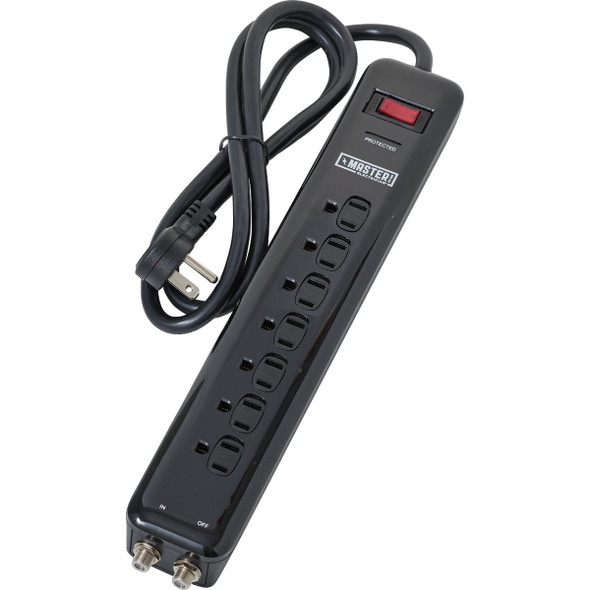 Do it Best 7-Outlet 1085J Black Multimedia with Coax Cable Surge Protector Strip LTS-7PC-C/A14 541907