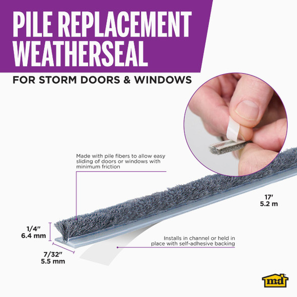 M-D 17' Pile Weatherstrip 04267