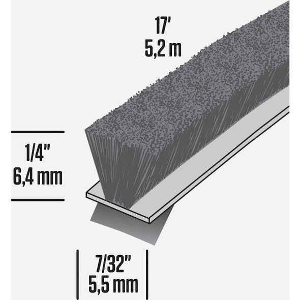 M-D Building Products 17 Ft. Gray Pile Replacement Weatherseal for Storm Doors & Windows