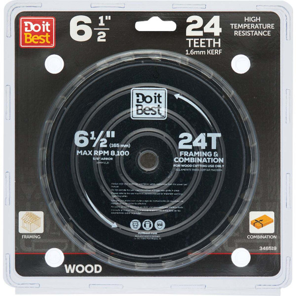 Do it Best 6-1/2 In. 24-Tooth Framing & Combination Circular Saw Blade