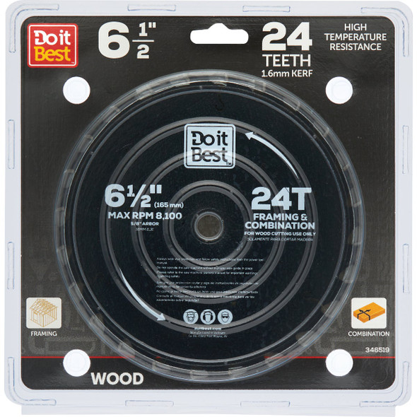 Do it Best 6-1/2 In. 24-Tooth Framing & Combination Circular Saw Blade