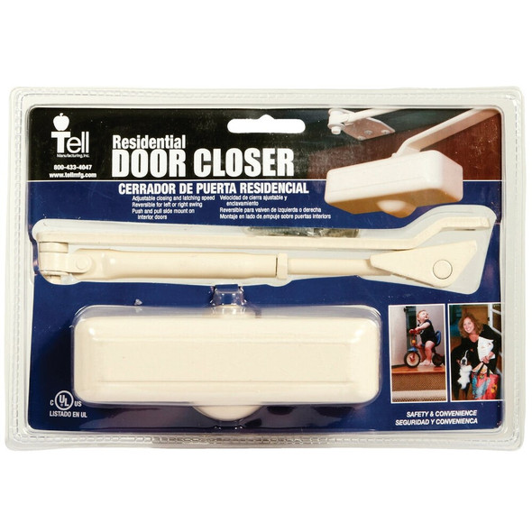 Tell Ivory Grade 3 Residential Door Closer DC100081 206180
