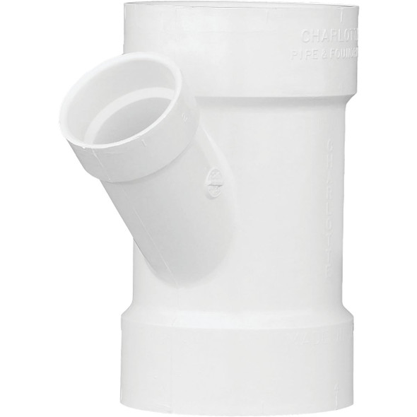 Charlotte Pipe 4 In. x 2 In. Schedule 40 DWV Reducing PVC Wye PVC 00601  1800HA