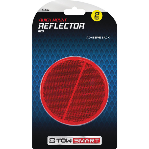TowSmart Quick Mount Round Red Reflector (2-Pack) 1475