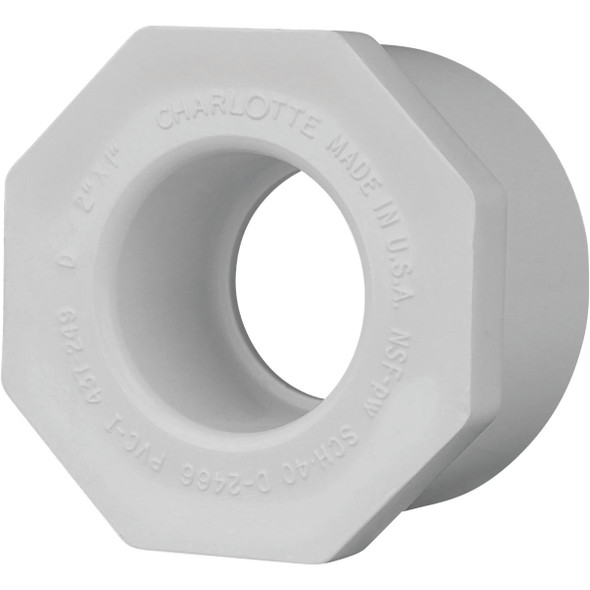 Charlotte Pipe 2 In. SPG x 1 In. Slip Schedule 40 PVC Bushing PVC 02107  1300HA