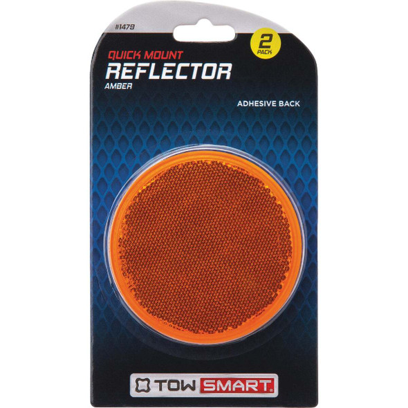 TowSmart Quick Mount Round Amber Reflector (2-Pack) 1479