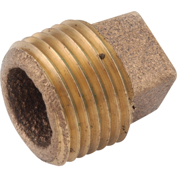 Anderson Metals 1/2 In. Red Brass Threaded Cored Pipe Plug 738109-08