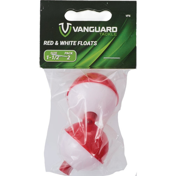 Vanguard 1-1-2 In. Red & White Push-Button Fishing Bobber Float (2-Pack) VF6 833819