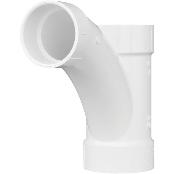 Charlotte Pipe 4 In. X 4 In. X 3 In. Reducing Tee-Wye PVC Tee PVC 00502  1800HA