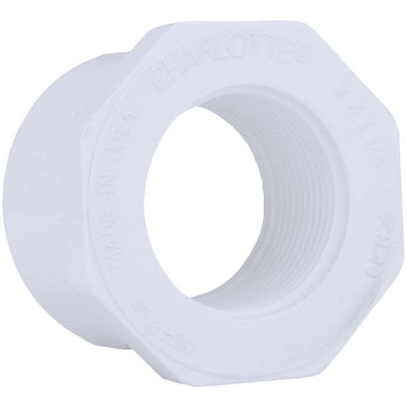 Charlotte Pipe 2 In. SPG x 1-1/4 In. FPT Schedule 40 PVC Bushing