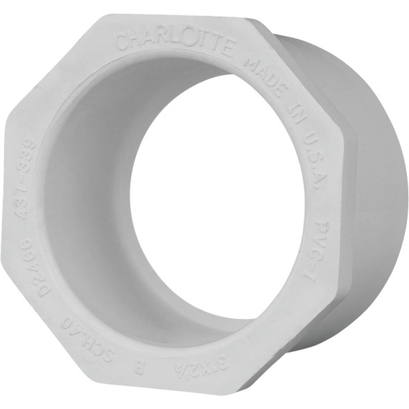 Charlotte Pipe 3 In. SPG x 2-1/2 In. Slip Schedule 40 PVC Bushing Charlotte Pipe 3 In. SPG x 2-1/2 In. Slip Schedule 40 PVC Bushing