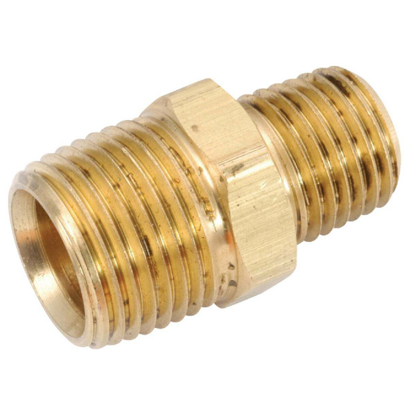 Anderson Metals 3/4 In. x 1/2 In. Reducing Hex Red Brass Nipple 756123-1208