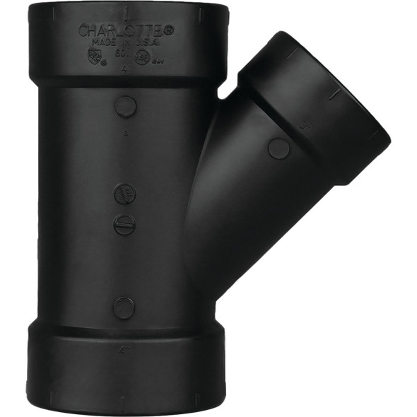 Charlotte Pipe 4 x 4 x 3 In. Hub x Hub x Hub Reducing ABS Wye ABS 00601  2000HA