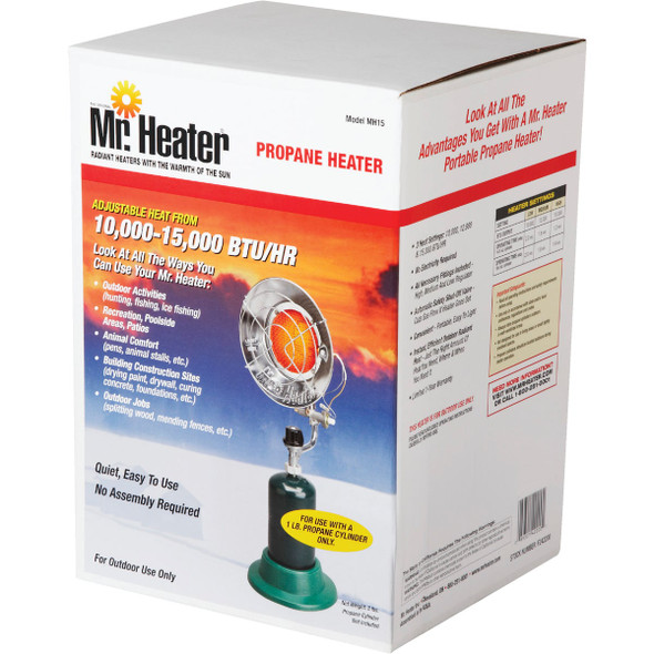 MR. HEATER 15,000 BTU Radiant Portable Tank Top Propane Heater F242200 424544