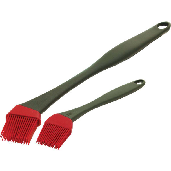 GrillPro Plastic Handle Silicone Bristles Basting Brush (2-Pack) 41090