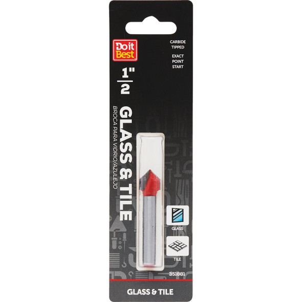 Do it Best 1/2 In. x 3-3/4 In. Carbide Glass & Tile Drill Bit QJDIB-GT-006