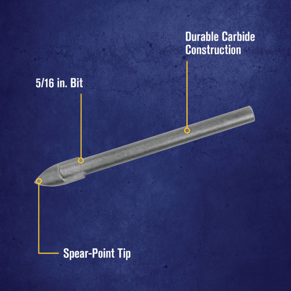 Irwin 5/16 In. x 6 In. Carbide Glass & Tile Drill Bit