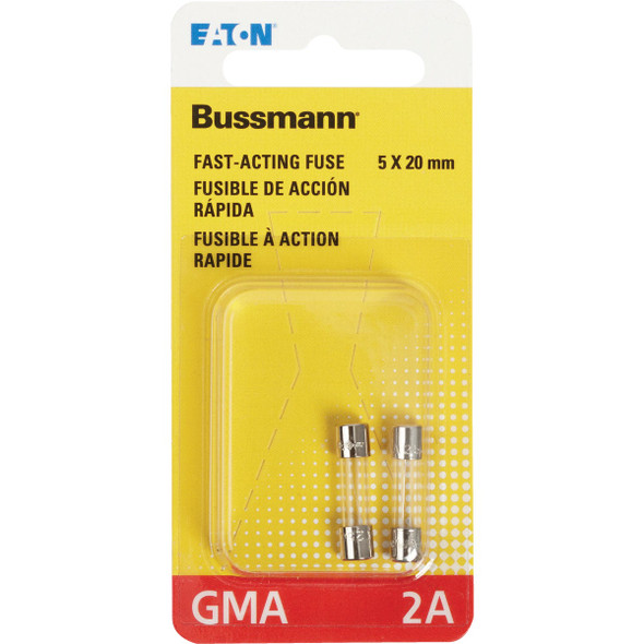 Bussmann 2A GMA Glass Tube Electronic Fuse (2-Pack) BP-GMA-2A 502655