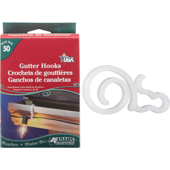 Adams White Gutter Light Clips (50-Pack) 2460991645
