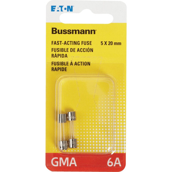 Bussmann 6A GMA Glass Tube Electronic Fuse (2-Pack) BP-GMA-6A 502708