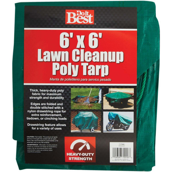Do it Best  6 Ft. x 6 Ft. Poly Fabric Green Lawn Cleanup Tarp 717068