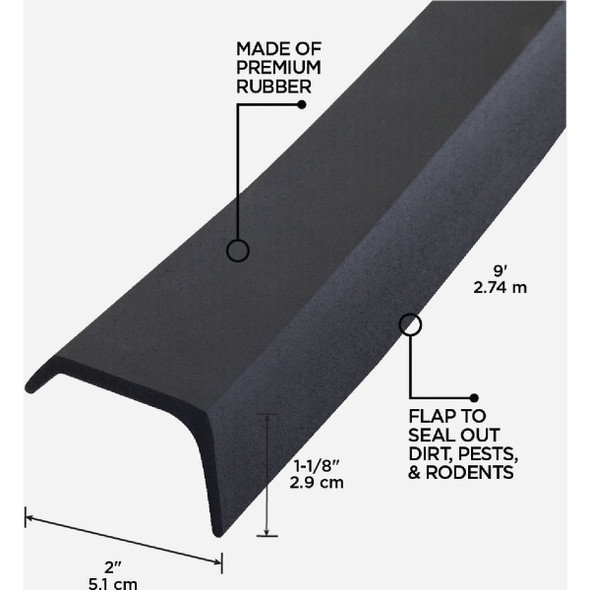 M-D Building Products 9 Ft. Black Rubber Garage Door Bottom Seal