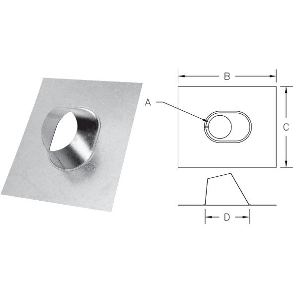 SELKIRK 5 In. RV Gas Vent Adjustable Roof Flashing 105825