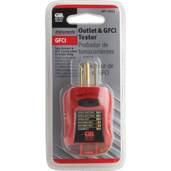 Gardner Bender Outlet and GFI Tester GFI-3501 503959