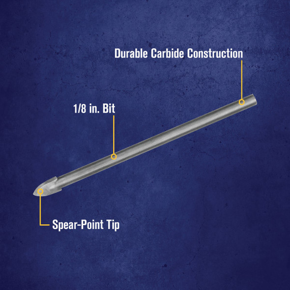 Irwin 1-8 In. x 6-1-4 In. Carbide Glass & Tile Drill Bit 50508 320584
