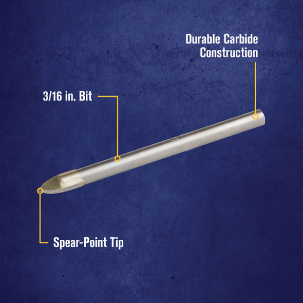 Irwin 3-16 In. x 6-1-4 In. Carbide Glass & Tile Drill Bit 50512 320593